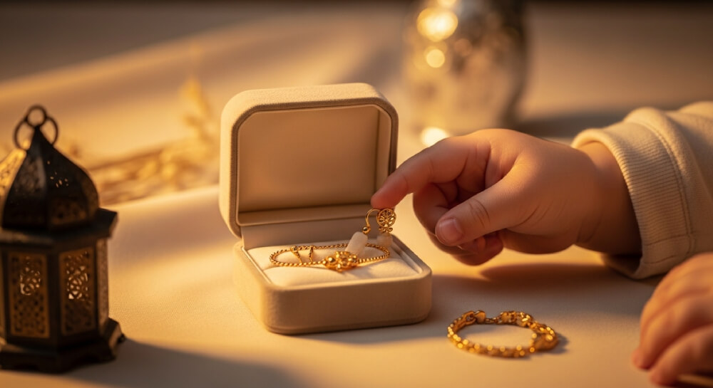 ذهب الطفولة: أول حلق، أول هدية، وأول ذكرى