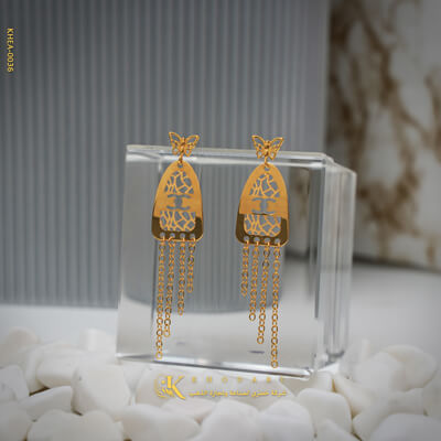 قرط ذهبي عيار 21