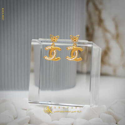 قرط ذهبي عيار 21