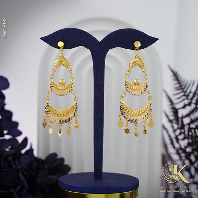 قرط ذهبي عيار 21